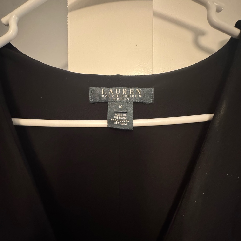 Lauren Ralph Lauren Black and Cream Long Sleeve Dress - Picture 4 of 4